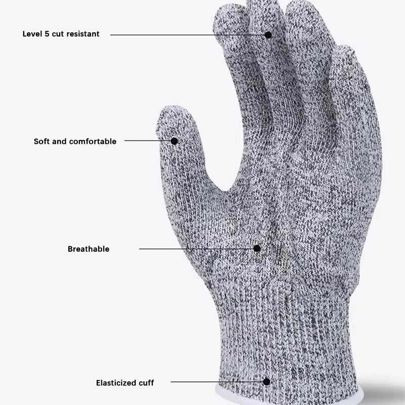 (image for) IPRee Level 5 Cut Proof Stab Resistant Wire Metal Glove Kitchen Fishing Cuts Gloves for Oyster Shucking Fish Gardening Safety Gloves